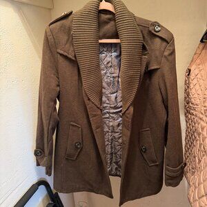 Wool Peacoat w/ Shawl Collar – Men’s Medium – Quilted Lined